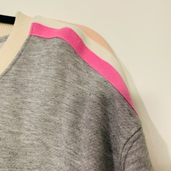 Splendid Womens Gray Striped Heathered Ribbed Trim - Picture 7 of 7